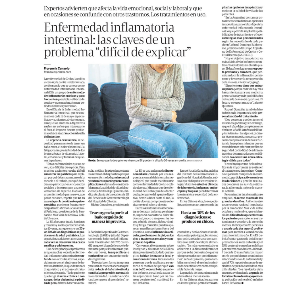 Nota en Clarín: Cuando la urgencia condiciona tu día: visibilizar lo que muchas veces cuesta explicar