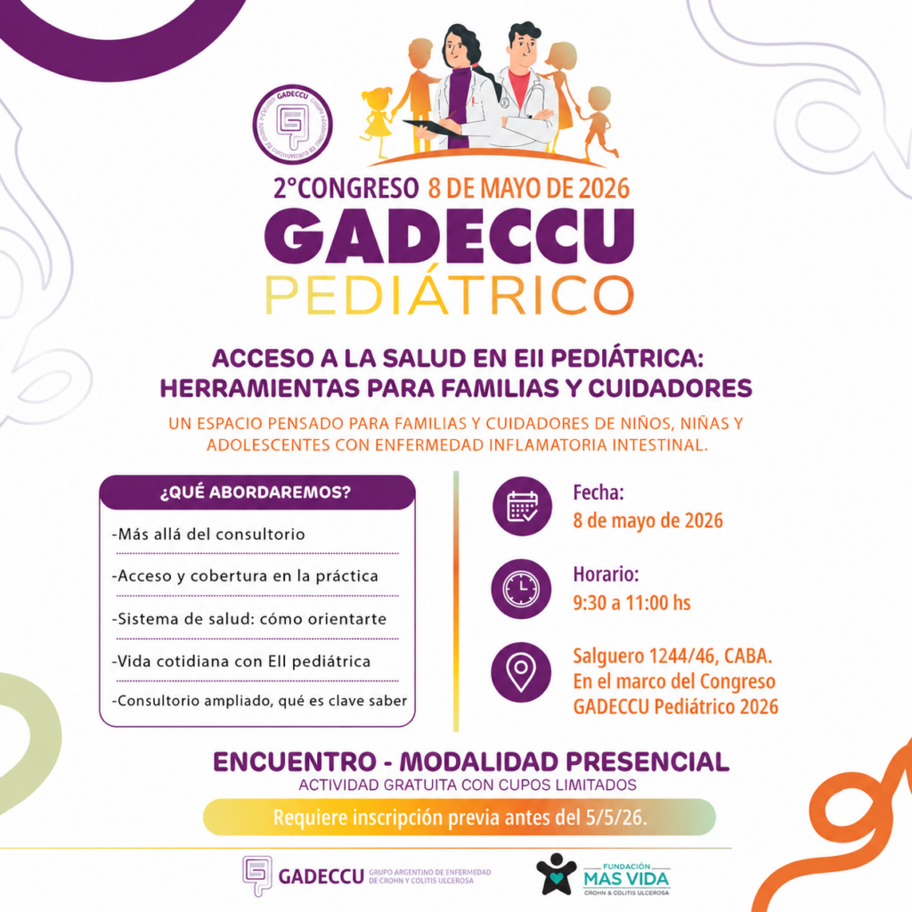 Participamos del Congreso GADECCU Pediátrico con un espacio sobre acceso a la salud en EII pediátrica